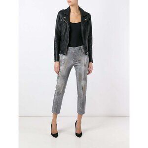 NWOT DSQUARED2 Cool Girl Swarovski Crystal Low Rise Skinny Ankle Jeans, Size 40